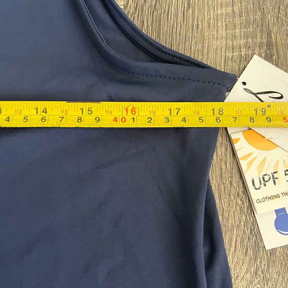 Lulu B UPF 50+ Cooling Sleeveless Mock Neck Zip Tank Top Navy Blue Small NWT - Picture 5 of 12